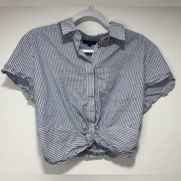 Shinestar Blouse Womens large   Vneck Elastic Short Sleeve 100% Cotton - Picture 1 of 9